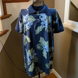 American Eagle Short Sleeve Navy Blue Tropical